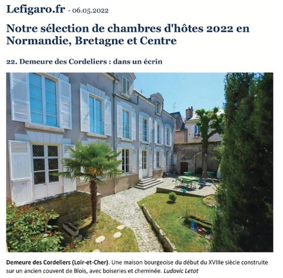 Bed and Breakfast Demeure Des Cordeliers Avec Parking Prive Blois Exterior foto